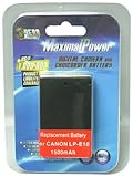 Maximal Power DB CAN LP-E10 Replacement Battery for Canon Camera
