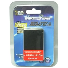 Maximal Power DB CAN LP-E10 Replacement Battery for Canon Camera