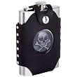 BNF KTFLSKSW Maxam 8oz Stainless Steel Flask with Skull Emblem and Black Wrap