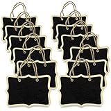 New Star Foodservice 28409 Double Sided Fancy Rectangle 2.38-Inch by 3.38-Inch Chalkboard, Mini, Set of 12