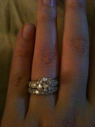 Sterling Silver Cubic Zirconia CZ Wedding Engagement Ring Set