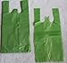 Green Plastic T-Shirt Shopping Bags (7x5x15-12mic) - 100 Bags