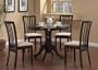 5pc Pedestal Dining Table & Chairs Set Cappuccino Finish