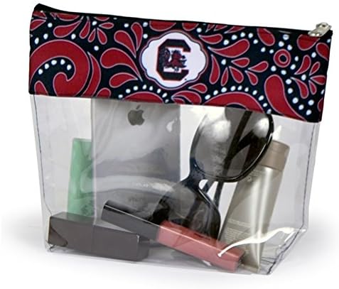 NCAA South Carolina Fighting Gamecocks Women's Clear Travel Pouch, Garnet/Black, One Size