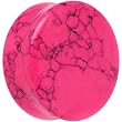 1" Double Flare Pink Dyed Turquoise Stone Plug