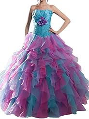 Organza  Ruched Lace  Ball Gown  Dress