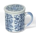 Japanese Blue Bamboo Tea Mug with Lid
