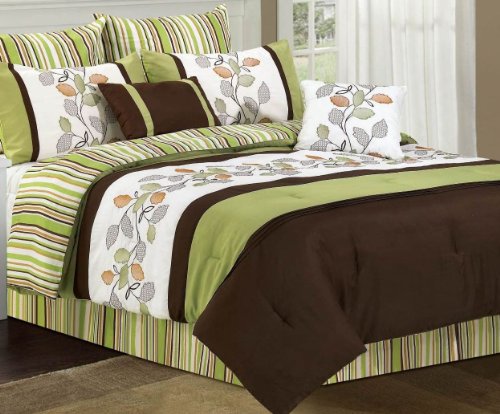 Morgen 8-Piece Oversized Comforter, California King, Sage Morgen 8-Piece Oversized Comforter, California King, Sage