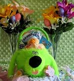 Plush Green Puppy Dog Kids Easter Gift Basket - Candy, Games, Coloring, Activites, FUN!