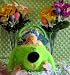 Plush Green Puppy Dog Kids Easter Gift Basket - Candy, Games, Coloring, Activites, FUN!