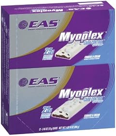 EAS Myoplex Carb Control Nutrition Bar, Cookies and Cream, 2.46 Oz, Pack of 12