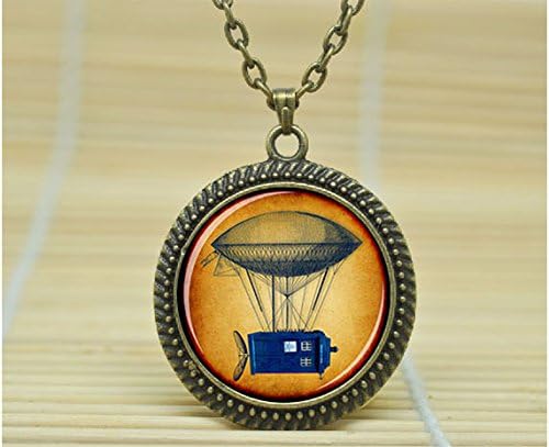 Fashion Jewelry Tardis Necklace Doctor Who Time Machine Pendant Necklace Pendant Glass Cabochon Necklace A1049