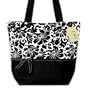 Black and White Floral Damask Print Handbag (Great for Diaper Bag, Tote Bag, Purse or Beach Bag)
