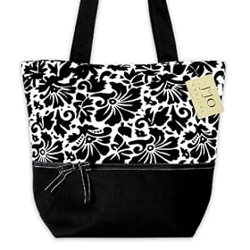 Buy Black and White Jacquard Handbag (Great for Diaper Bag, Tote Bag, Purse or Beach Bag) by JoJo Designs