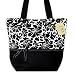 Black and White Jacquard Handbag (Great for Diaper Bag, Tote Bag, Purse or Beach Bag)