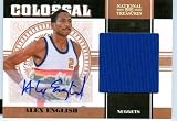 2011 National Treasures Authentic Alex English Autograph Game Worn Jumbo Jersey Card