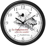 Habit 1 - Imagination Is (Spanish Text) - Wall Clock from THE 7 HABITS - CLOCK COLLECTION by WatchBuddy Timepieces (Black Frame)