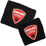 Ducati Corse Black Brake and Clutch Reservoir Sock Cover Set Fits 748, 749, 848, 848 Evo, 916, 996, 998, 999, 1098, 1198, ST2, ST3, ST4, Streetfighter, Hypermotard, Multistrada, Monster 1100