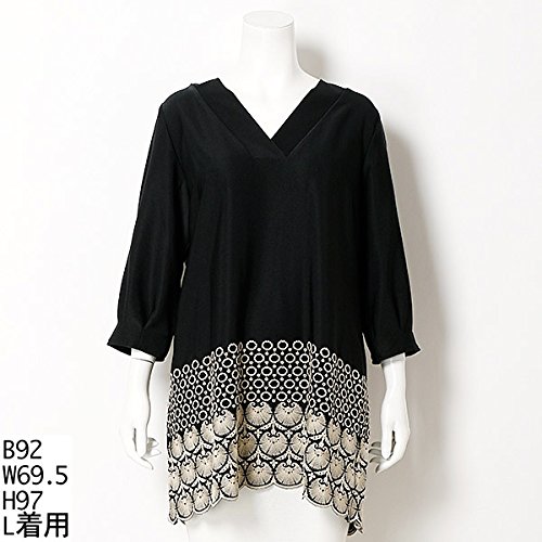 ピサーノ（PISANO） 全2色【大きいサイズ】【L・LL】繊細なスカラ刺繍のチュニック