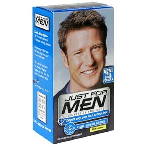 Just for Men Shampoo-In Hair Color, Light-Medium Brown, H-30, 1 Application, (Pack of 3) - Packaging May Vary