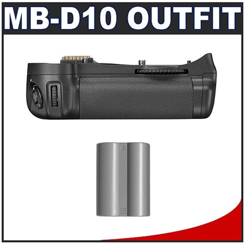 Nikon MB-D10 Battery Grip for D300, D300s & D700 Digital SLR Cameras + Spare EN-EL3e Lithium-Ion Battery Pack