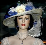 Kentucky Derby Hat Edwardian Style Hat designed by Darna Rose Cavalier Royal Blue