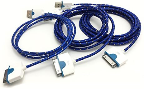 JustBid 3 Pack (3FT/6FT/10FT) Hot Sales Braid USB Sync Data Charging Cable For iphone 4 4s iPad 4£¨Blue)