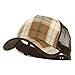 Plaid Straw Trucker Caps Brown