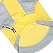 Blueberry Pet Cotton Dog Camera Hoodie in Grey & Yellow, Back Length 16