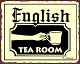 English Tea Room Vintage Metal Art Sign Tea Cup Coffee Shop Diner Café Sign Rustic Diner Retro Wall Décor