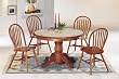 5 Piece Oak Finish Round Tile Top Dinette By Coaster Furniture