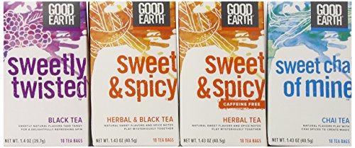Good Earth Black Tea Variety Pack, 4 Boxes, each with 18 bags