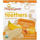 Happy Baby Gentle Teethers Organic Teething Wafers, Banana and Sweet Potato, 12 Count, (Pack of 6)