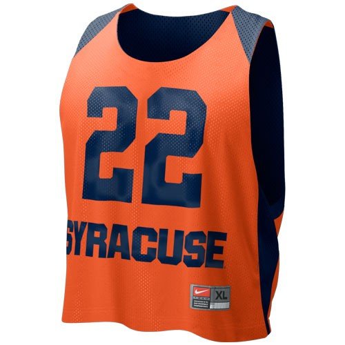 Nike Syracuse Orange #22 Orange-Navy Blue Reversible Lacrosse Practice Jersey