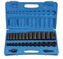Grey Pneumatic Corp 1328RD 1/2'' Drive Standard and Deep Length Fractional Set - 28 Piece