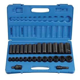 Grey Pneumatic Corp 1328RD 1/2'' Drive Standard and Deep Length Fractional Set - 28 Piece