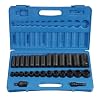 Grey Pneumatic Corp 1328RD 1/2'' Drive Standard and Deep Length Fractional Set - 28 Piece