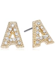 Goldtone Sparkle Initial Earrings