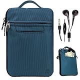 SumacLife Navy Blue Premium Protective Nylon Sleeve Carrying Case with Handle for Newest 2011 Amazon Kindle and Kindle Touch 3G 6-inch e-Ink Display e-Reader (Fits all 2011 Kindle e-Reader) + Black Stereo Earphones with 3.5mm Headphone Jack