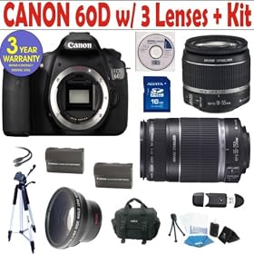 Canon EOS 60D 18 MP CMOS Digital SLR Camera with EF-S 18-55mm f 3.5-5.6 IS Lens &... by Canon