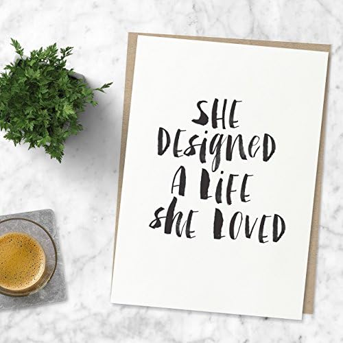 She Designed A Life She Loved Inspirational Print Home Decor Typography Poster Watercolor Wall Art