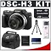 Sony CyberShot DSC-H3 8.1 Megapixel Digital Camera with 10x Optical Zoom + Lexar Media 1GB 40x Platinum II Series Memory Stick (MS) PRO Duo Card + High Speed USB 2.0 Memory Stick (MS) Card Reader + Digital Camera Case
