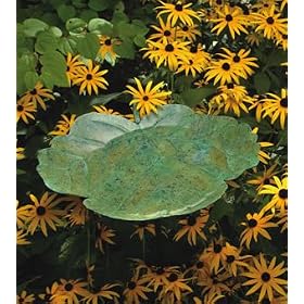 3-Leaf Bird Bath - Green by Bird Baths