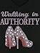 Women's Walking in Authority Rhinestone Bling T-Shirts Black