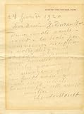Claude Monet Autographed Letter