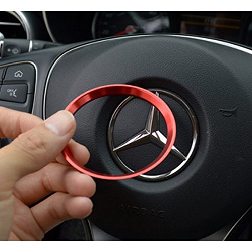 Mercedes-Benz C-Class steering plated ring W205 (Red)