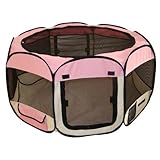 Best Pet Folding Play Pen - Medium - Pink