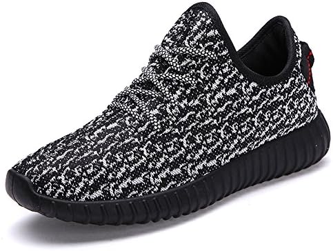 MOUFIT Men Women Non Slip Breathable Sneakers Unisex Couple Lightweight Athletic Gym Shoes Black White 36