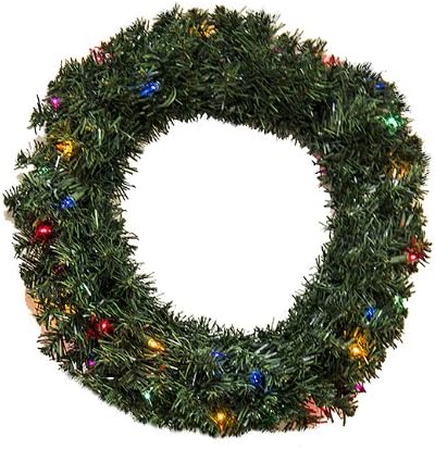 18" Pre-Lit Noble Pine Artificial Christmas Wreath - Multi Lights