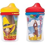NUK Gerber Graduates Curious George Insulated Hard Spout Sippy Cup, 9-Ounce, 2-Pack